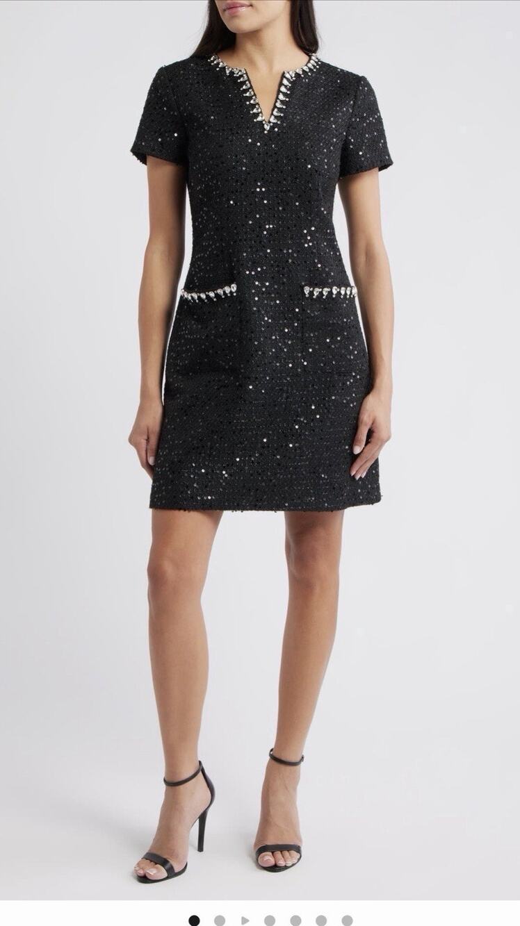 NWT NWT Eliza J crystal trim sequin cocktail dress SIZE 8 ( AS5)